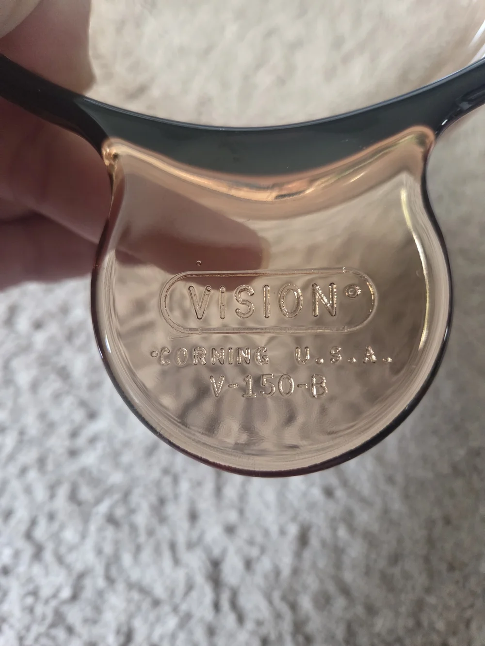 Vintage Vision Corning Ware V-150-B Amber Glass Grab A Meal Bowl w Lid Pyrex